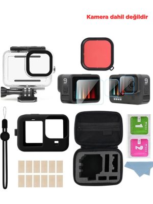 GoPro Hero 9-10-11-12 Black Başlangıç Aksesuar Seti -Taşıma Çantası İle Birlikte